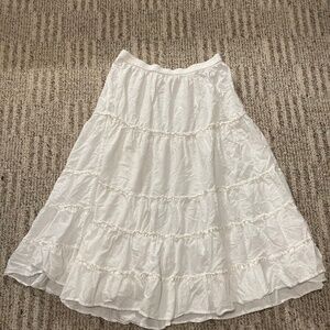 White layered peasant skirt